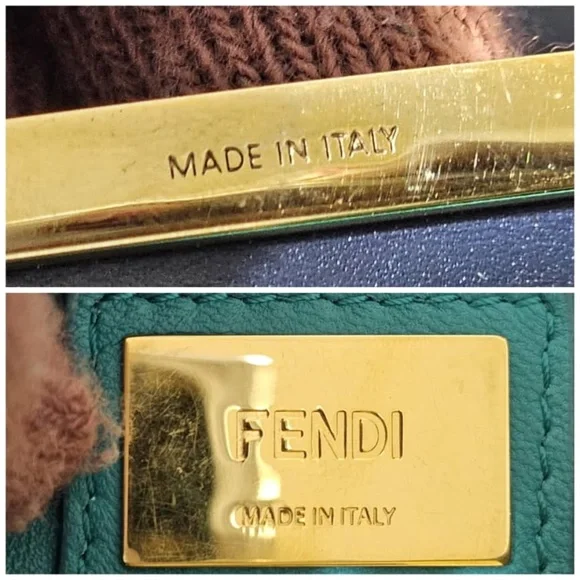 Authentic Fendi Peekaboo Normal Bag Deep Navy Blue - Picture 7 of 14